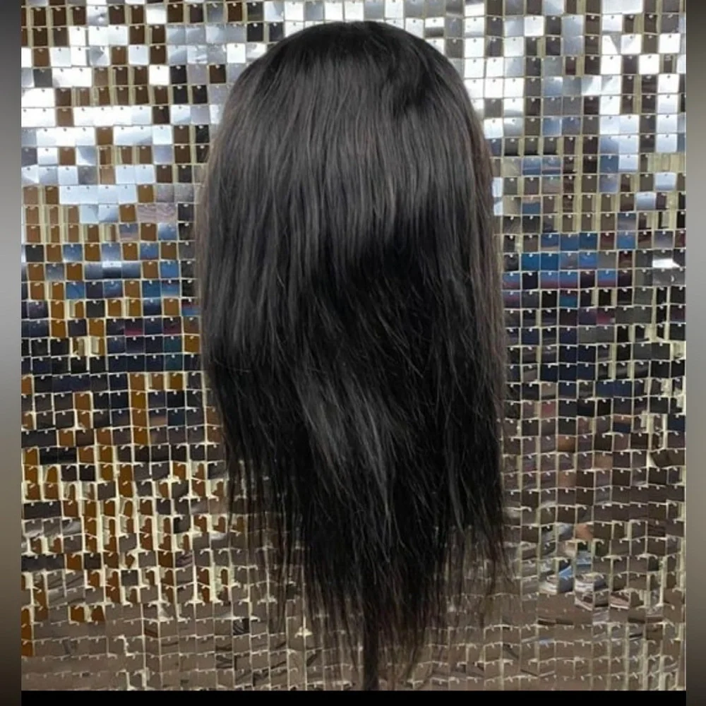 13x6 Lace Front Wig 18” Pre plucked Human Hair Straight Natural Black Baby Hair